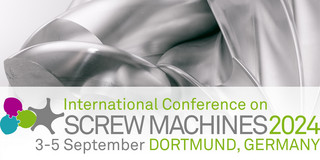 logo of the ICSM2024; background image: dual-lead screw rotors