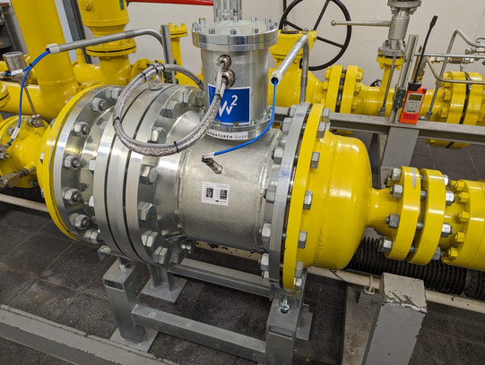 A view at the turbine installed in a gas pressure regulating station
